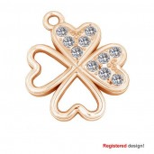 Clover with Swarovski Crystals,  S-CHARM 82 ver.2 (with crystal)