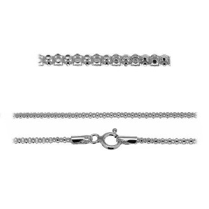 Popcornkette, Silberkette, CORBD 1,6 (45-50 cm)