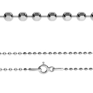 Kugelkette Armband, Silberkette, CPLD 1,8 (19-22 cm)