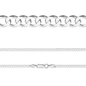 Curb Chain, Silver Chains, PD 120 6L (45-70 cm) Curb Chain, Silver Chains, PD 120 6L (45-70 cm)