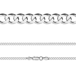 Curb Chain, Silver Chain, PD 140 6L (45-75 cm) Curb Chain, Silver Chain, PD 140 6L (45-75 cm)
