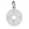 Compass Pendant with Jump Ring, Silver Jewelry, LKM-2015 0,40mm