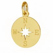 Compass Pendant with Jump Ring, Silver Jewelry, LKM-2015 0,40mm