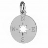 Compass Pendant with Jump Ring, Silver Jewelry, LKM-2015 0,40mm