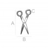 Schere-Anhänger, Schmuckteile, Silberschmuck, S-CHARM 0134