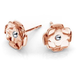 Rose mit Swarovski Kristall Ohrstecker, ODL-00009 Rose mit Swarovski Kristall Ohrstecker, ODL-00009