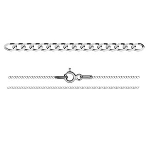 Curb Chain, Silver Chains, (38-80 cm), PDS 35