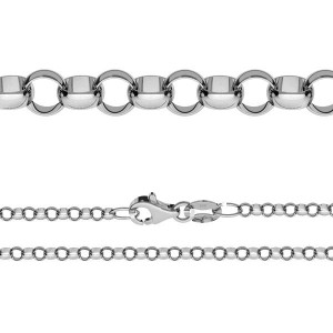 Rolokette, Silberkette, (17-21 cm)  ROLO 055 ver.-3,30  