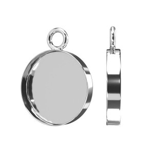 Anhänger, 10mm, Gießharzschmuck, Schmuckteile, FMG ROUND 10 MM CON 1 - 2,60 MM