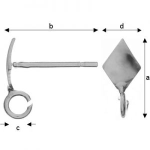 Ohrstecker mit Öse, Ohrringteile, SZK 2