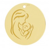 Mother Child Pendant, Silver Jewelry, LK-1290 - 0,50