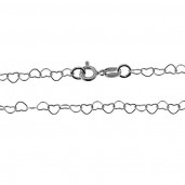 Hearts Chain, Silver Chains, (40-60cm)  SRC 045