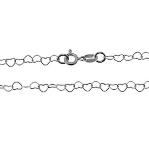 Herzkette, Silberkette, (40-60cm)  SRC 045