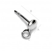 Ear Post with Eyelet, Earring Findings, SKS 1