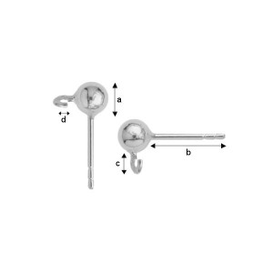 Ohrstecker, 5mm, Ohrringteile,  CON 1H STP 5x10 mm 