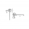 Ear Post, Earring Findings, 5mm,  STP 5,0