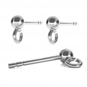 Ohrstecker mit Öse, Ohrringteile, 5mm, STW 5,0