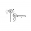 Ohrstecker mit Öse, Ohrringteile, 6mm, STW 6,0