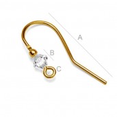 Ear Wire with Swarovski Crystal, Earring Findings, BO 11 CRYSTAL
