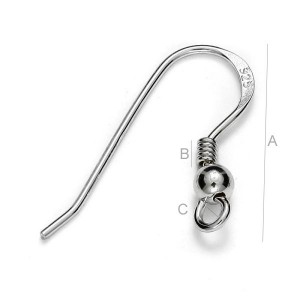 Ear Wire, Bead and Spring, Earring Findings, BO 33 Ear Wire, Bead and Spring, Earring Findings, BO 33