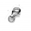 Lobster Clasp with Ring, Jewelry Findings, 9 mm, CHP 9,0 SET