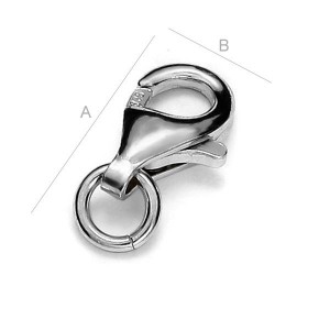 Karabinerverschluss mit &Ouml;se, 13mm, Schmuckteile, CHP 13,0 SET