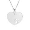 Pendant Dog's Paw in Heart with Eyelet, LKM-2295 - 0,50 14x15,5 mm 