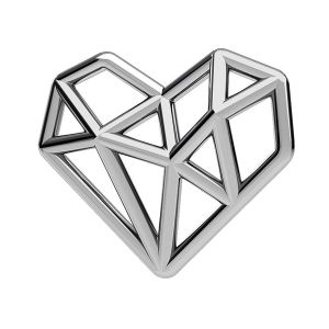 Herz-Anhanger Origami, Silberschmuck, ODL-00299