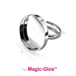 Sormuspohja, hartsi, koruosat, 20mm,  S-RING 002 20X20