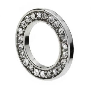 Karma Pendant with Crystals, Silver Jewelry,  S-CHARM 105 ver.2