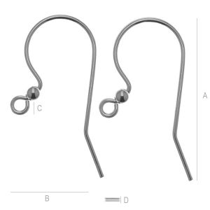 Ear Wire, Earring Findings, BO 43 Ear Wire, Earring Findings, BO 43