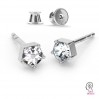 Earring Post with Swarovski Crystal, Earring Findings, ODL-00466 KLS ver.2 
