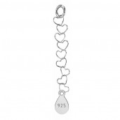 Extension Chain, Heart, Silver Chain, 40mm,  SRC 045