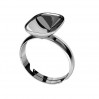 Ring Basis, Swarovski Cushion Fancy 4565, Verstellbar, OKSV 4565 MM 14,0X 10,0 S-Ring Universal 