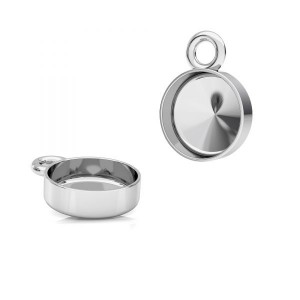 Anh&auml;nger Basis, Gie&szlig;harzschmuck, Schmuckteile, FMG ROUND 14 MM CON 1 - 2,60 MM 