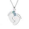 Baby Feet Pendant with Swarovski Crystal, LK-0481 - 05 ver.2 
