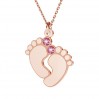 Baby Feet Pendant with Swarovski Crystal, LK-0481 - 05 ver.2 