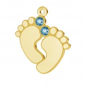 Baby Feet Pendant with Swarovski Crystal, LK-0481 - 05 ver.2 