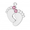 Baby Feet Pendant with Swarovski Crystal, LK-0481 - 05 ver.2 
