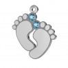Baby Feet Pendant with Swarovski Crystal, LK-0481 - 05 ver.2 