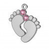 Baby Feet Pendant with Swarovski Crystal, LK-0481 - 05 ver.2 