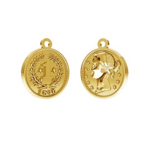 Kolikko-riipus, hopeakorut, koruosat, ODL-00623 15x17,7 mm