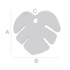 Monstera Deliciosa Blatt-Anhänger, Silberschmuck, LK-0809 - 0,50 