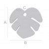 Monstera Deliciosa Blatt-Anhänger, Silberschmuck, LK-0809 - 0,50 