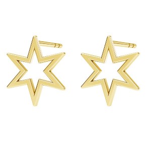 Stern-Ohrstecker, Ohrringteile, Silberschmuck,  KLS LKM-2371 - 0,50 9,7x10,9 mm 