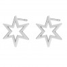 Stern-Ohrstecker, Ohrringteile, Silberschmuck,  ODL-00681 KLS