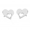 Herz-Ohrstecker, Ohrringteile, Silberschmuck,  KLS LKM-2357 - 0,50 8,4x8,4 mm 