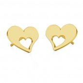 Heart Earrings, Earring Findings, Silver Jewelry, KLS LKM-2357 - 0,50 8,4x8,4 mm 