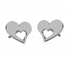 Herz-Ohrstecker, Ohrringteile, Silberschmuck,  KLS LKM-2357 - 0,50 8,4x8,4 mm 