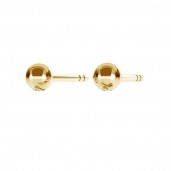 14K Gold AU 585 Ball Post Earrings, Gold Jewelry, KLSG KLZ-303 3x14 mm